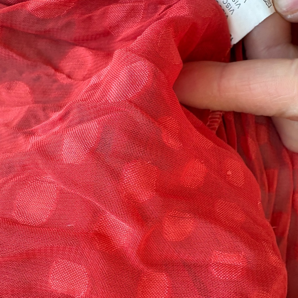 Orange Polka Dot Blouse- size M - Picture 6 of 7